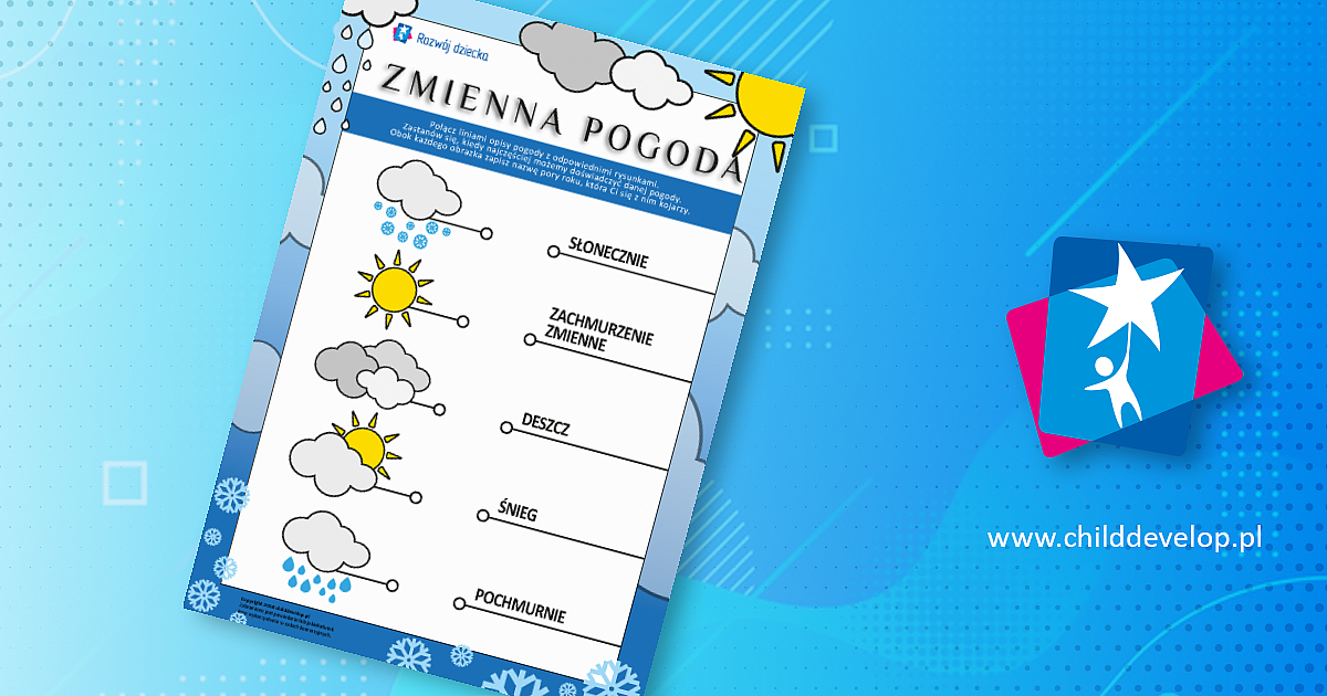 Zmienna pogoda: uczymy się opisywać pogodę – do druku karty pracy