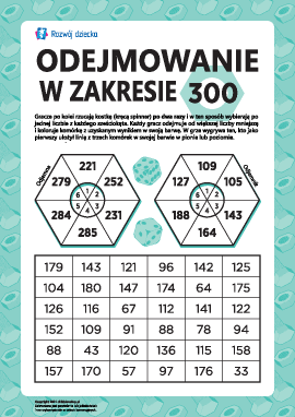 Odejmowanie liczb trzycyfrowych w zakresie 300
