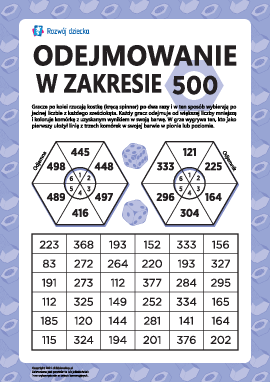 Odejmowanie liczb trzycyfrowych w zakresie 500