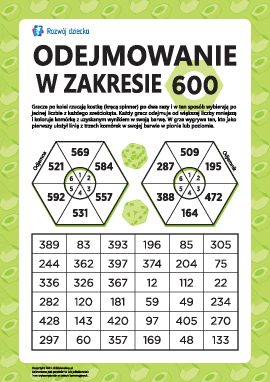 Odejmowanie liczb trzycyfrowych w zakresie 600
