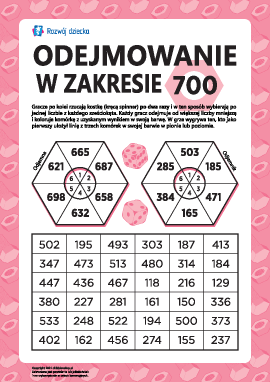 Odejmowanie liczb trzycyfrowych w zakresie 700