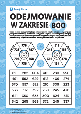 Odejmowanie liczb trzycyfrowych w zakresie 800