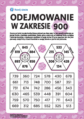 Odejmowanie liczb trzycyfrowych w zakresie 900
