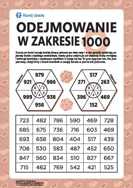 Odejmowanie liczb trzycyfrowych w zakresie 1000