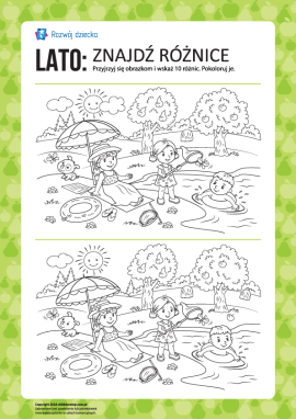 Lato: znajdź różnice i pokoloruj