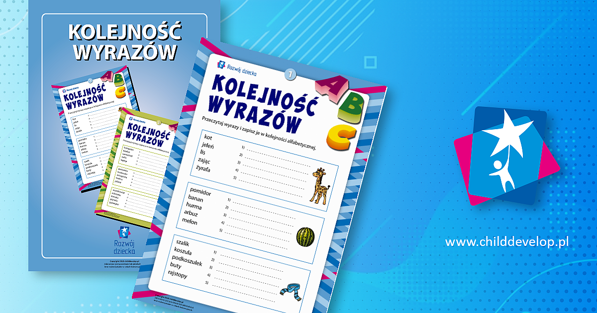 Wyrazy wg kolejności nr 1 – do druku karty pracy Przepisywanie wyrazów