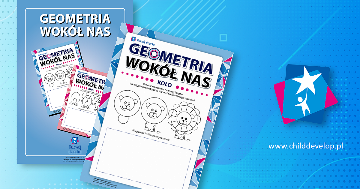 Geometria wokół nas: rysunki z figur – do druku karty pracy Nauka