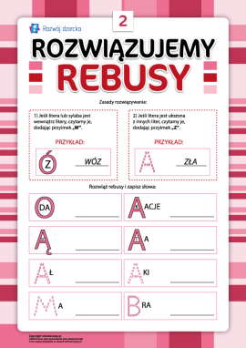 Rozwiązywanie rebusów nr 2 (przyimki „w”, „z”)