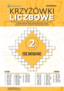 Krzyżówki liczbowe: utrwalamy umiejętności odejmowania