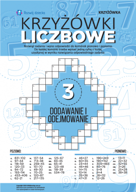 Krzyżówki liczbowe: utrwalamy umiejętności odejmowania i dodawania