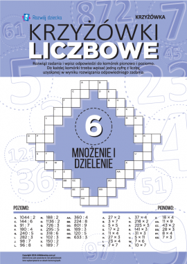 Krzyżówki liczbowe: utrwalamy umiejętności mnożenia i dzielenia