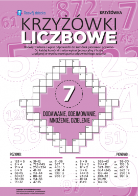 Krzyżówki liczbowe: utrwalamy umiejętności dodawania i odejmowania, mnożenia i dzielenia
