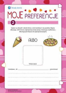Moje preferencje: lody albo pizza