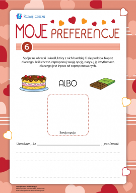 Moje preferencje: tort albo czekolada