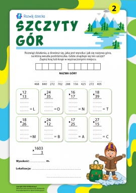 Szczyty gór nr 2: mnożymy w słupku