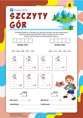 Szczyty gór nr 8: mnożymy w słupku Szczyty gór nr 8: mnożymy w słupku