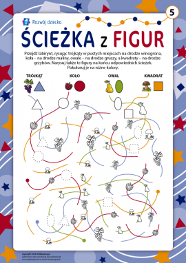 Ścieżka z figur nr 5: trójkąt, koło, owal, kwadrat