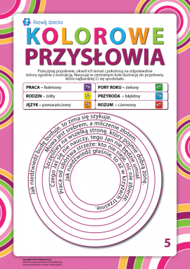 Kolorujemy przysłowia według tematów nr 5 (język polski)