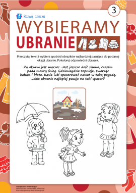 Kolorujemy i uczymy się wybierania ubrania nr 3