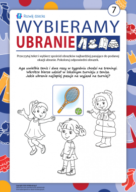 Kolorujemy i uczymy się wybierania ubrania nr 7