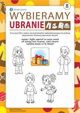Kolorujemy i uczymy się wybierania ubrania nr 8