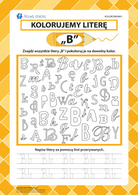 Kolorujemy literę „B” (alfabet polski)