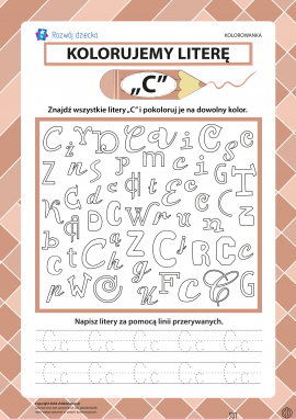 Kolorujemy literę „C” (alfabet polski)