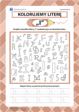 Kolorujemy literę „I” (alfabet polski)