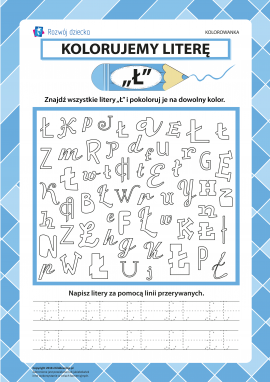 Kolorujemy literę „Ł” (alfabet polski)