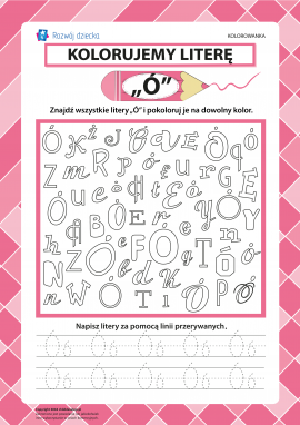 Kolorujemy literę „Ó” (alfabet polski)