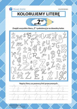 Kolorujemy literę „Ź” (alfabet polski)