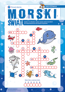Krzyżówka w obrazkach „Morski świat”