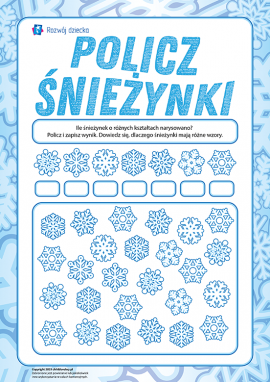 Liczymy śnieżynki o różnym kształcie