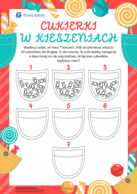 Cukierki w kieszeniach: rachujemy i odejmujemy