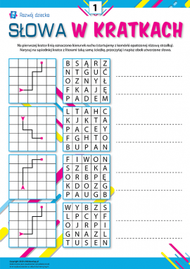 Słowa w kratkach nr 1
