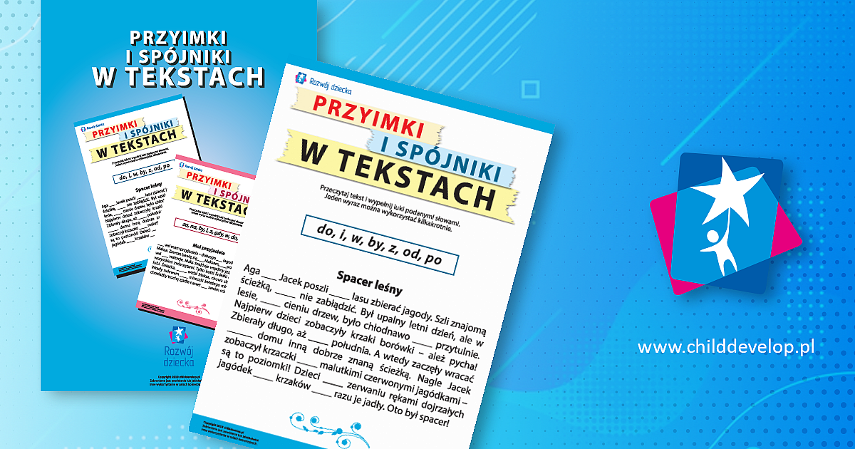 Używamy przyimków i spójników nr 4 – do druku karty pracy Spójnik dla