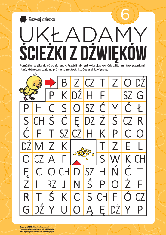 Labirynt z dźwięków nr 6: samogłoski i spółgłoski dźwięczne – Rozwój ...