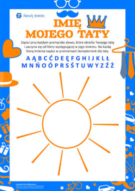 Piszemy imię taty i komplementy