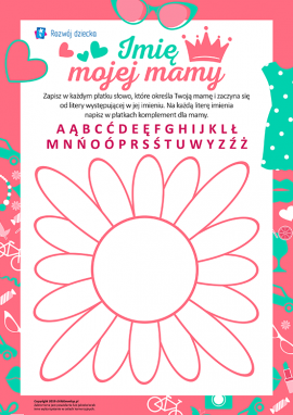 Piszemy imię mamy i komplementy