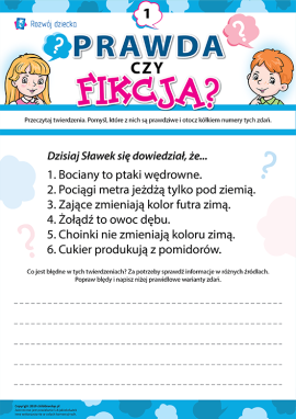 Odróżniamy rzeczywiste fakty od fikcji nr 1