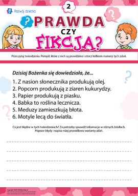 Odróżniamy rzeczywiste fakty od fikcji nr 2