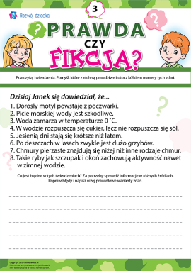 Odróżniamy rzeczywiste fakty od fikcji nr 3