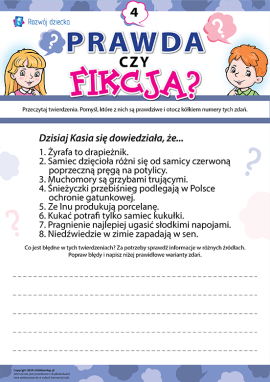 Odróżniamy rzeczywiste fakty od fikcji nr 4