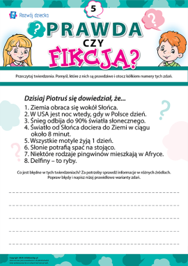 Odróżniamy rzeczywiste fakty od fikcji nr 5