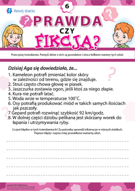 Odróżniamy rzeczywiste fakty od fikcji nr 6