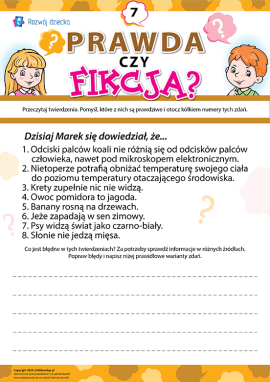 Odróżniamy rzeczywiste fakty od fikcji nr 7