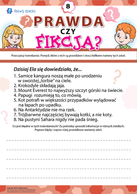 Odróżniamy rzeczywiste fakty od fikcji nr 8