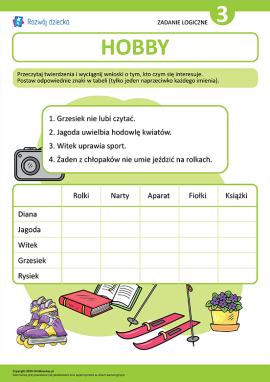 Rozwijamy logikę rozwiązując zadanie o hobby