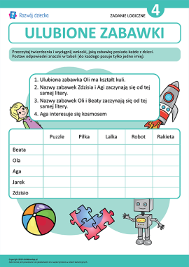 Rozwijamy logikę rozwiązując zadanie o zabawkach