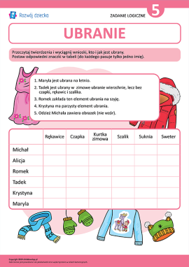 Rozwijamy logikę rozwiązując zadanie o ubraniu